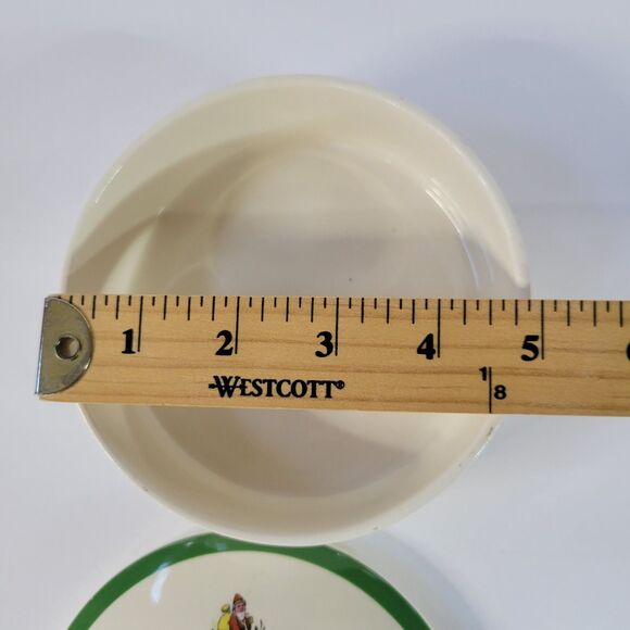 Green White Spode Christmas Tree Porcelain Round 5” Trinket Powder Box England - Picture 8 of 14